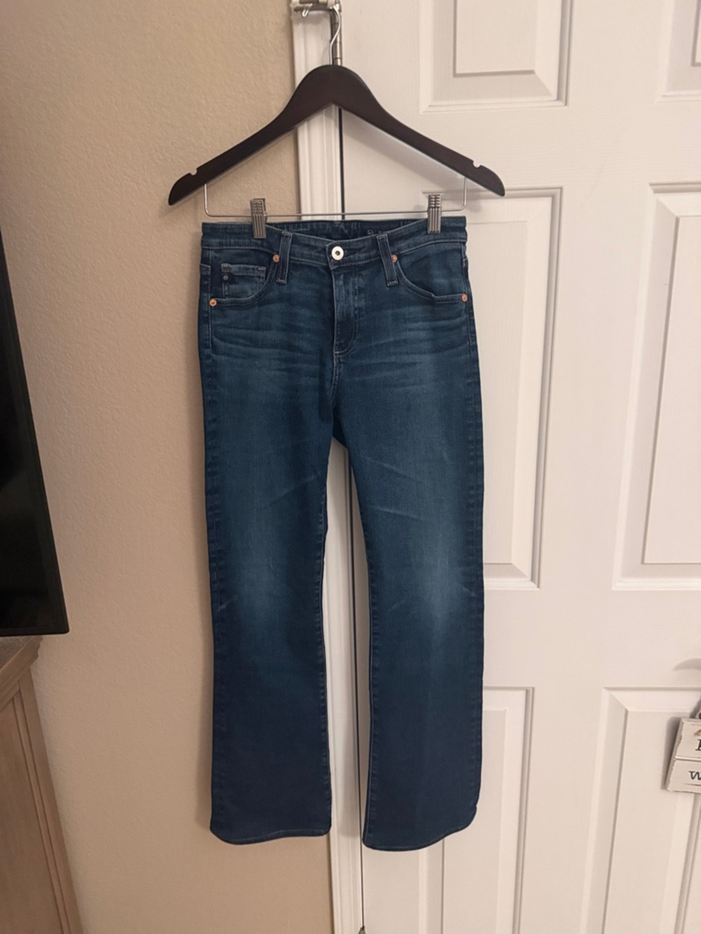 Ag Adriano Goldschmied Blue Denim Jeans angel with Dark Waistband